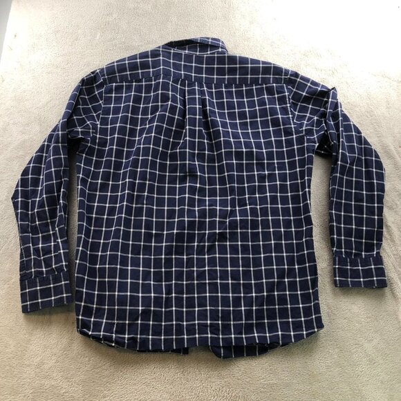 Uniqlo Mens Shirt Size XL Long Sleeve Button Down Windowpane Navy Casual Classic - Picture 12 of 12